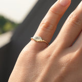 Gold Heirloom Custom Initial Signet Ring worn on hand