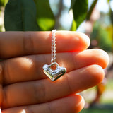 Puffy Heart Lock Necklace