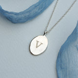 Moonlit Letters Oval Necklace