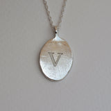 Moonlit Letters Oval Necklace