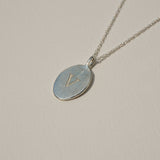 Moonlit Letters Oval Necklace