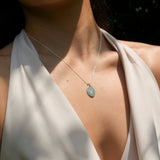Moonlit Letters Oval Necklace