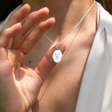 Moonlit Letters Oval Necklace