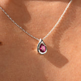 Pink Dusk Teardrop Necklace