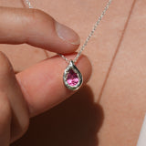 Pink Dusk Teardrop Necklace