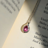Pink Topaz Teardrop Necklace