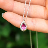 Pink Topaz Teardrop Necklace
