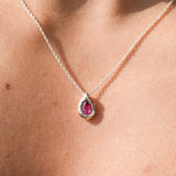 Pink Topaz Teardrop Necklace