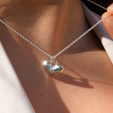 Puffy Heart Lock Necklace