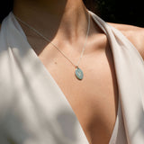Moonlit Letters Oval Necklace