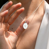 Moonlit Letters Oval Necklace