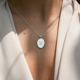 Moonlit Letters Oval Necklace